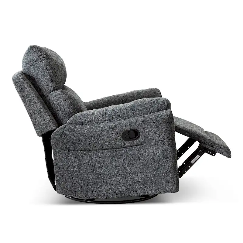 Swivel Rocker Fabric Recliner Chair Manual Reclining Sofa Set of two