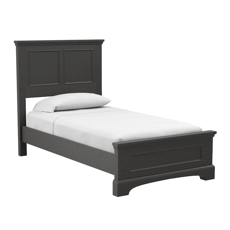 Farmhouse Basics Rustic Black Finish Panel Bed Set