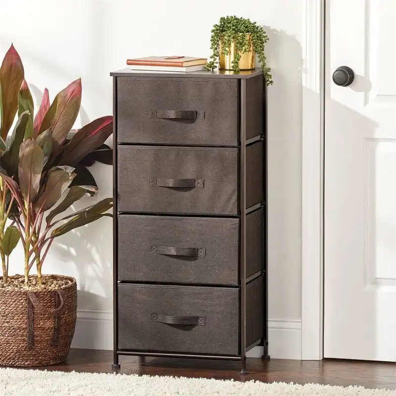 Tall Dresser Storage Tower Stand with 4 Removable Fabric Drawers