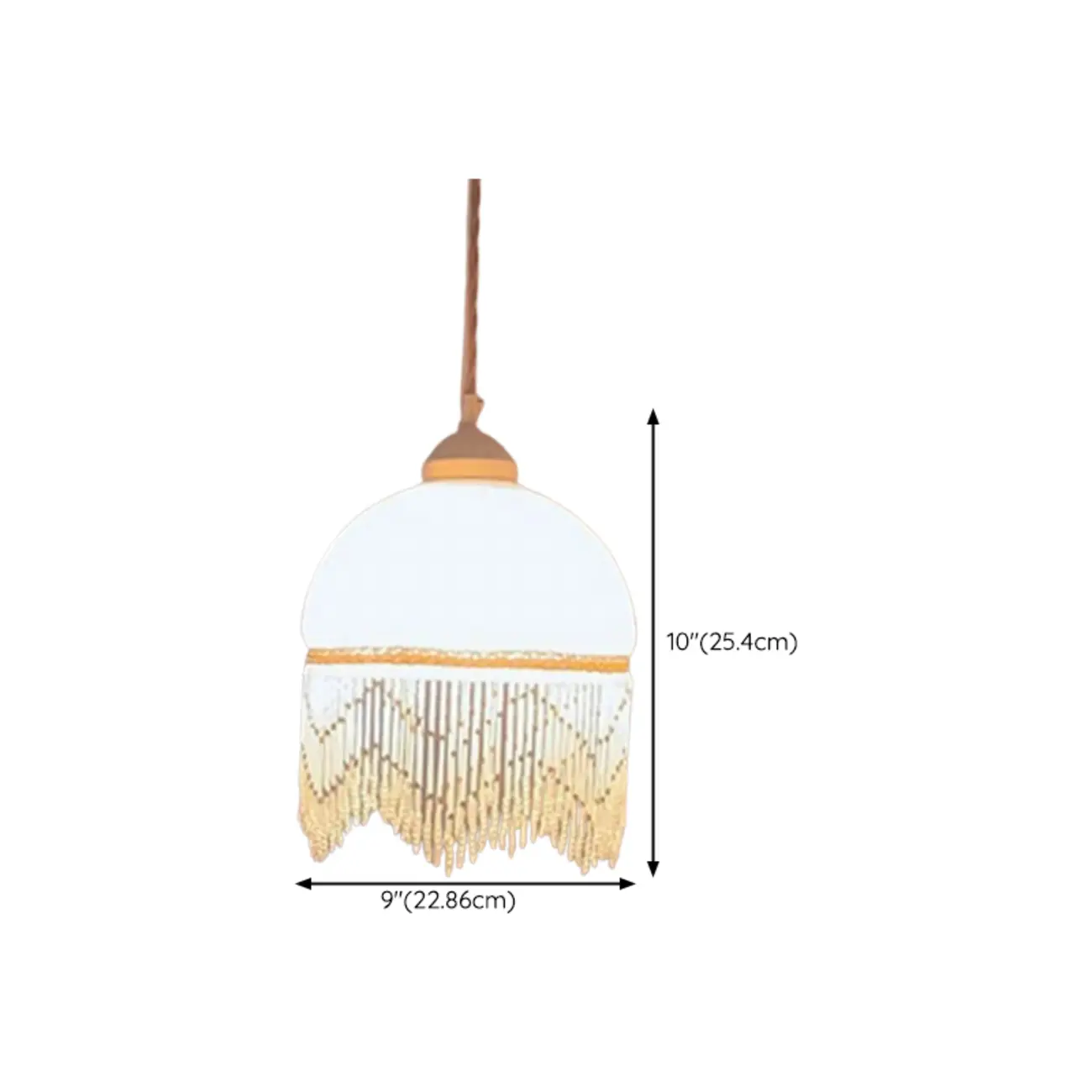 Modern Yellow Glass Dome Tassels Pendant Light
