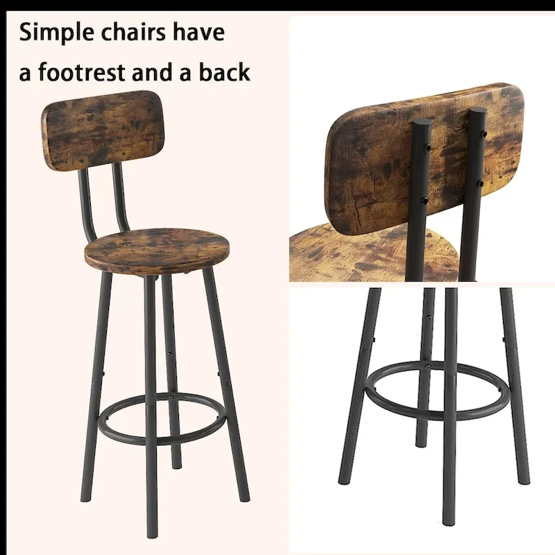 2-Tier Round Bistro Bar Dining Table