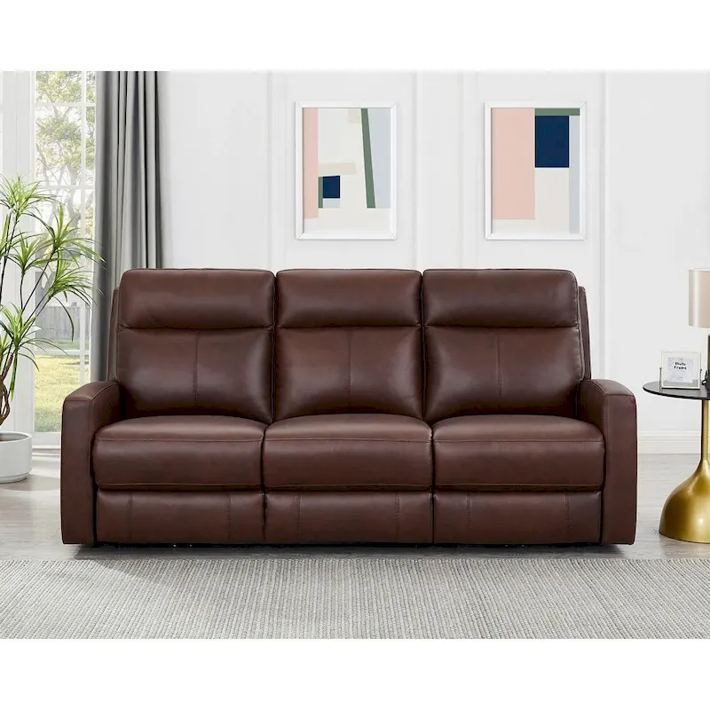Hydeline Vienna Zero Gravity Power Recline and Headrest Top Grain Leather Sofa