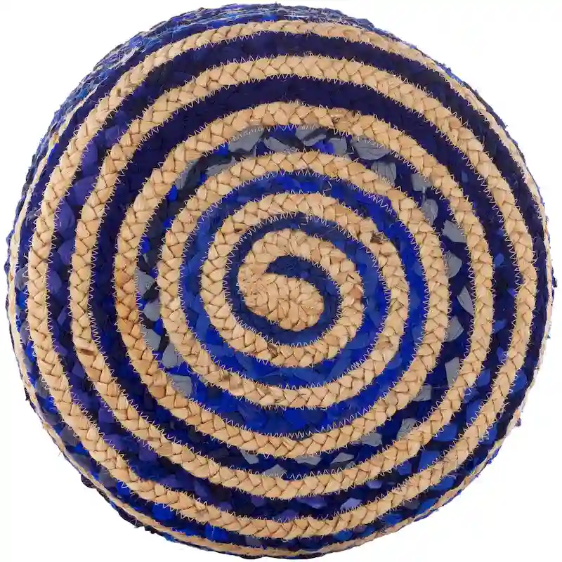 Livabliss Baeley Hand Crafted Bohemian Jute and Wood Foot Stool