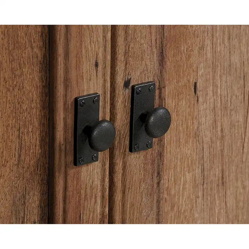 Wood Finish Armoire with Hanging Rod and Drawer – Brown