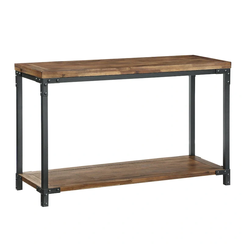 Steve Silver Leyburn Industrial Wood and Metal Console Table