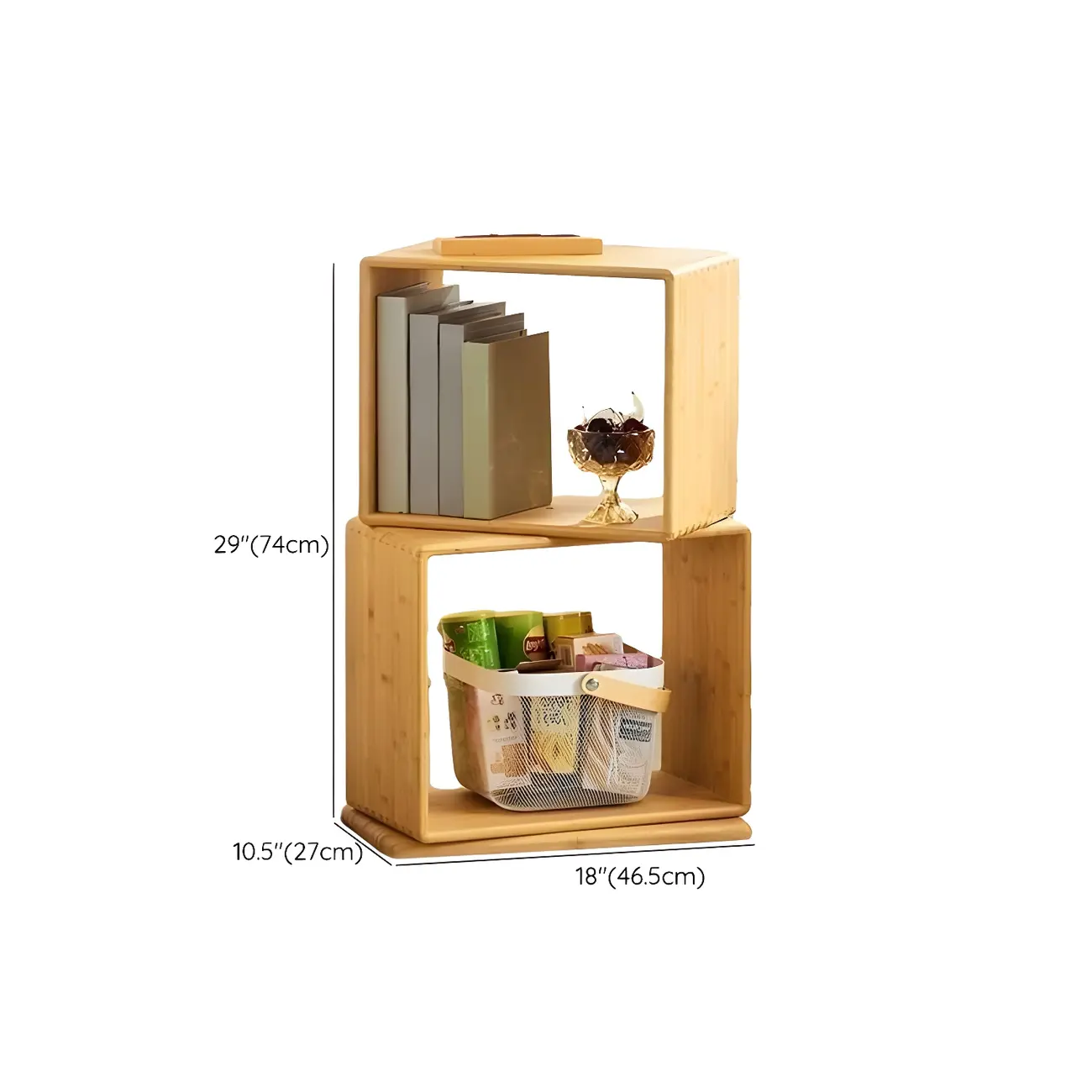 4-Tier Modern Wooden Open Cube Display Bookcase