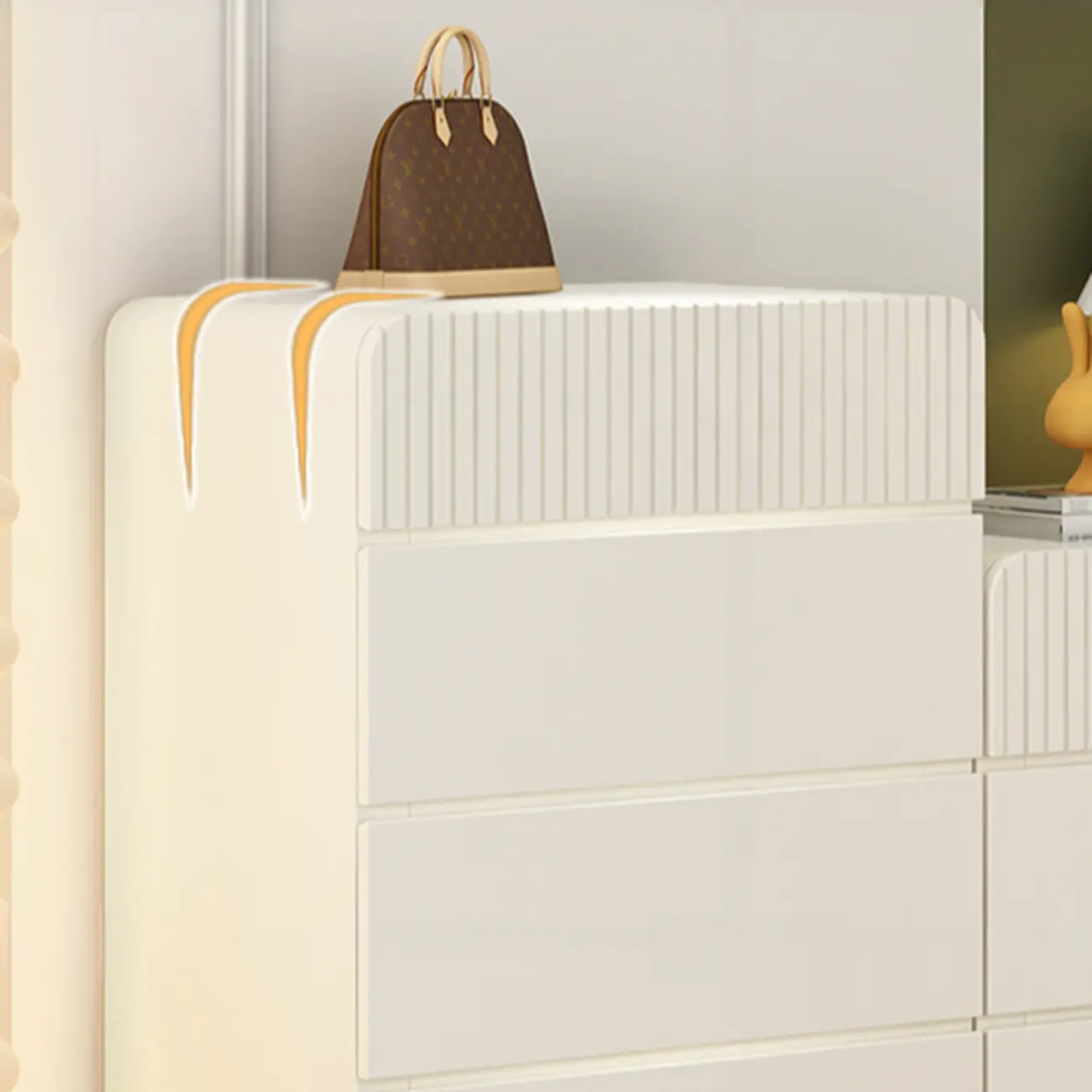 Versatile Modern White Accent Chest with Waterproof Design