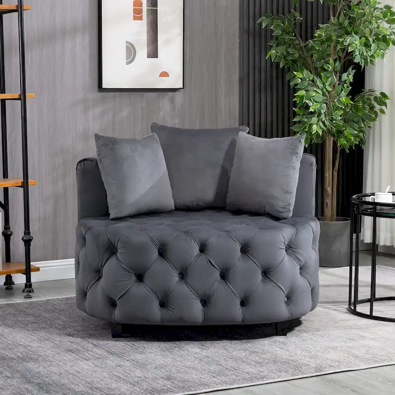 Classic Barrel Accent Chair for Modern Leisure Living Space