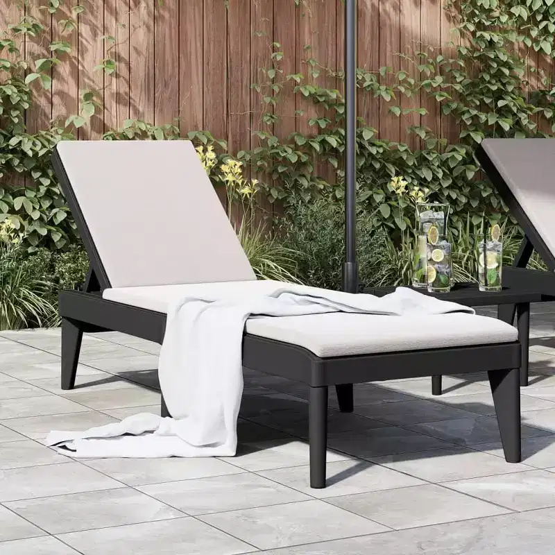 vidaXL Sun Lounger Sunbed Chaise Lounge Bed Outdoor Patio Garden Furniture PP