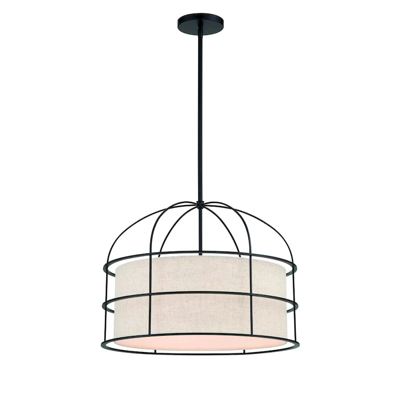 Lavery Gateway Park Coal With Oatmeal Linen 5 Light Pendant