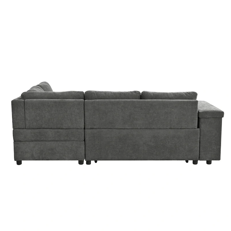 3-Seater Convertible Polyester Sofa Bed with Storage