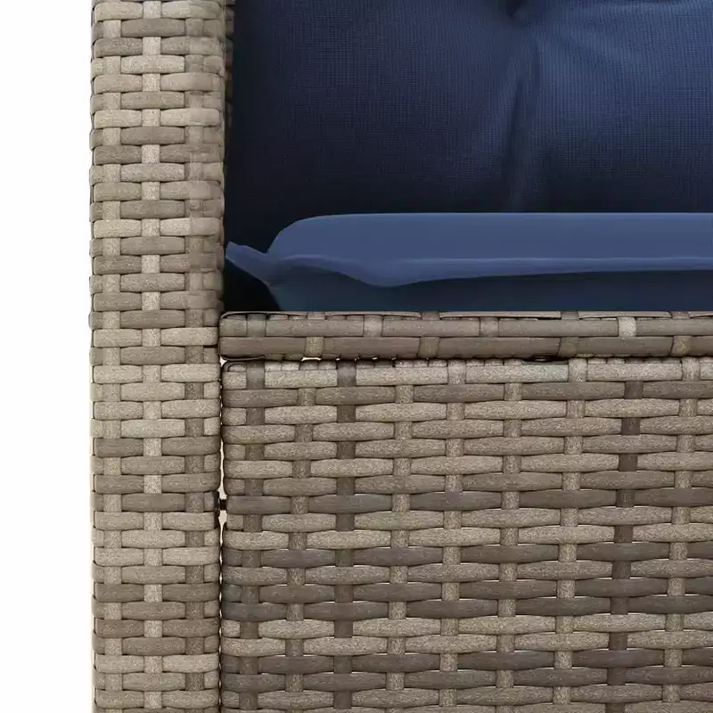 vidaXL Patio Bistro Set Grey PE Rattan Medium Adjustable Feet