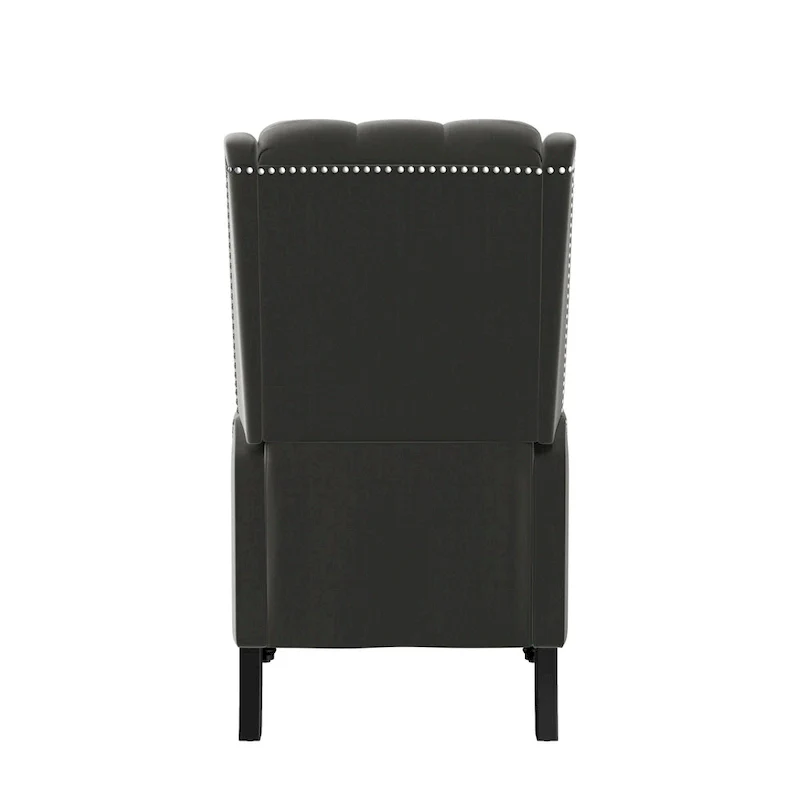 Gracewood Hollow Bea Velvet Wingback Push Back Recliner Chair