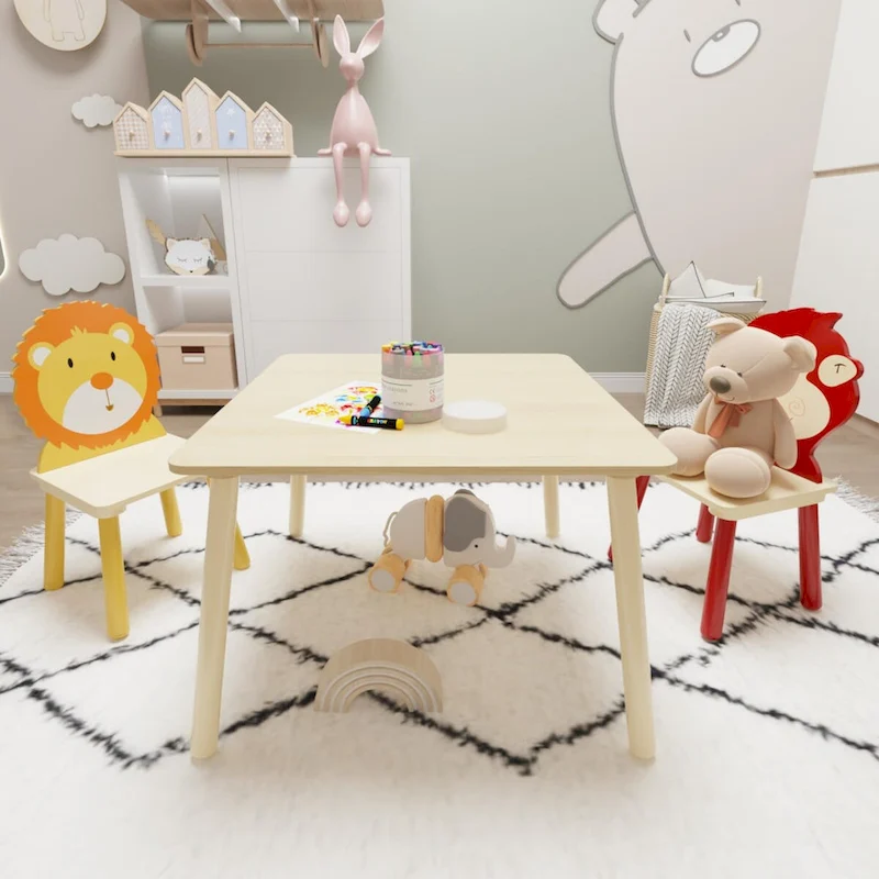 3 Pieces Toddler Table and Chair Set