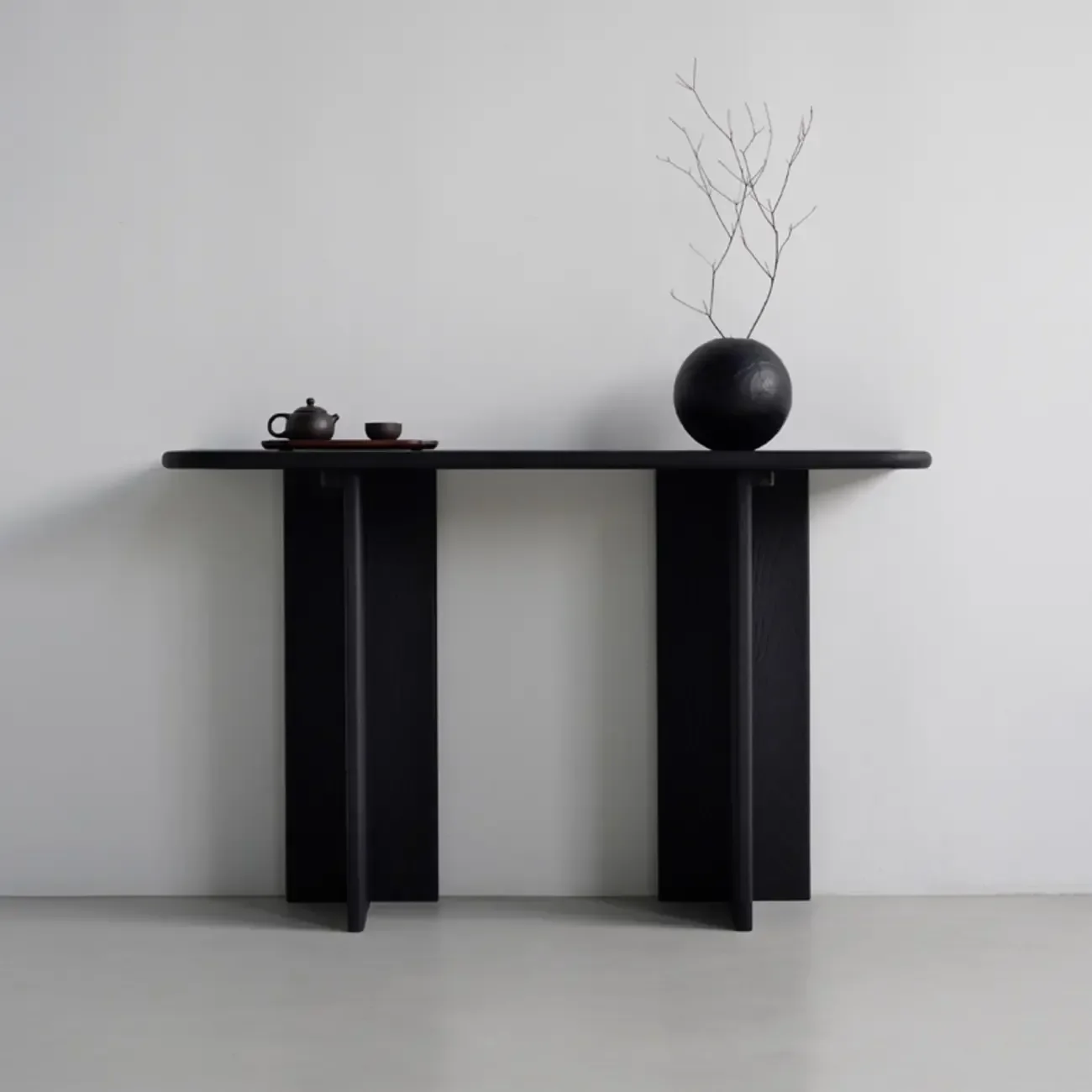 Modern Rectangle Black Ash Console Table