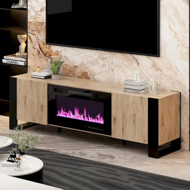 Entertainment Center with Fireplace Option:2 Flame Modes1500W 68.9W