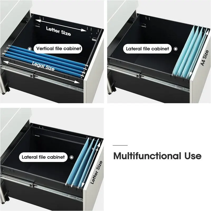 3 Drawer Rolling Pedestal Under Desk