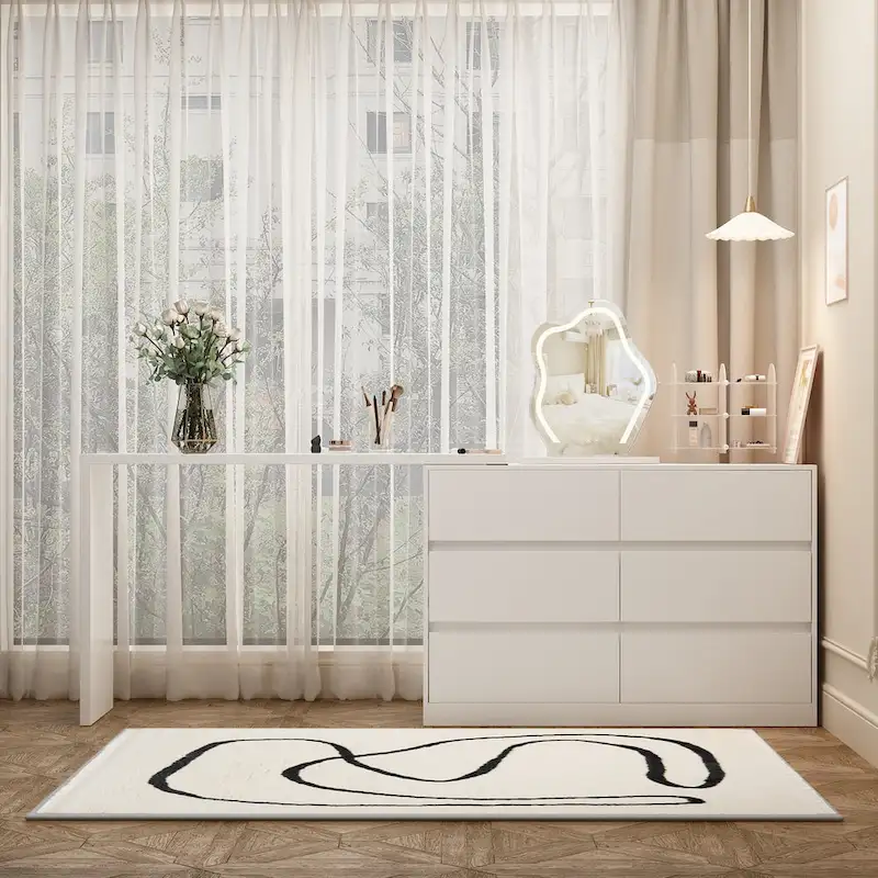 Rotating Makeup Vanity Desk with 6 Drawers