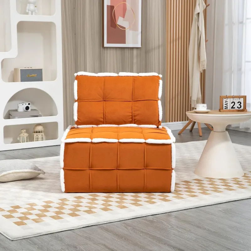 Upholstered Deep Seat Armless Chair Accent Single Lazy Sofa Lounge