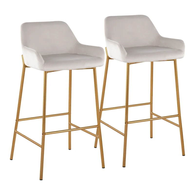 Gold Frame Upholstered Bar Stool