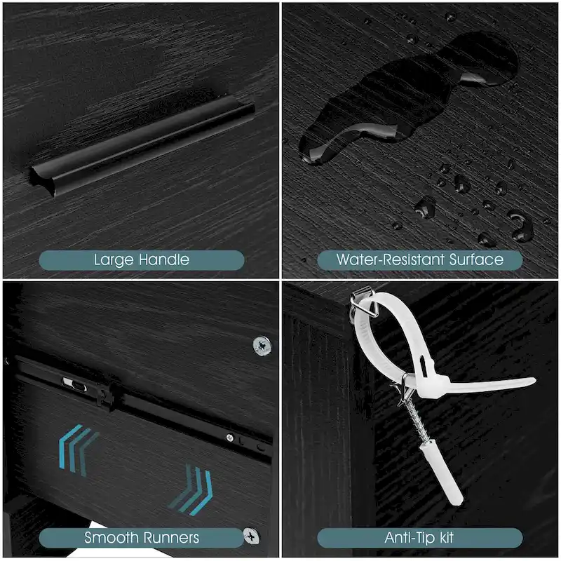 2 Drawer Lateral File Cabinet Printer Stand with Adjustable Bars