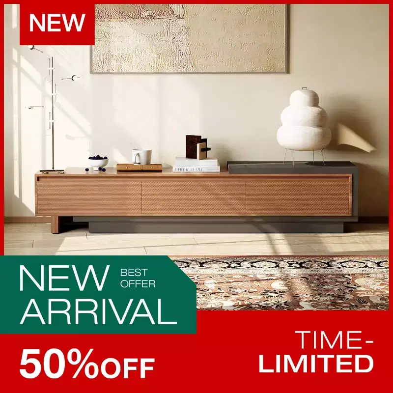 Luck Live 78.74102.3 Extendable TV Stand with 3 Drawers, Textured Front Design & Modern Media Console for Living Room