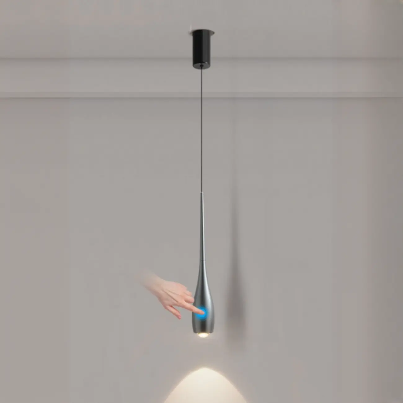Modern Dimming Streamlined Metal Acrylic Pendant Light