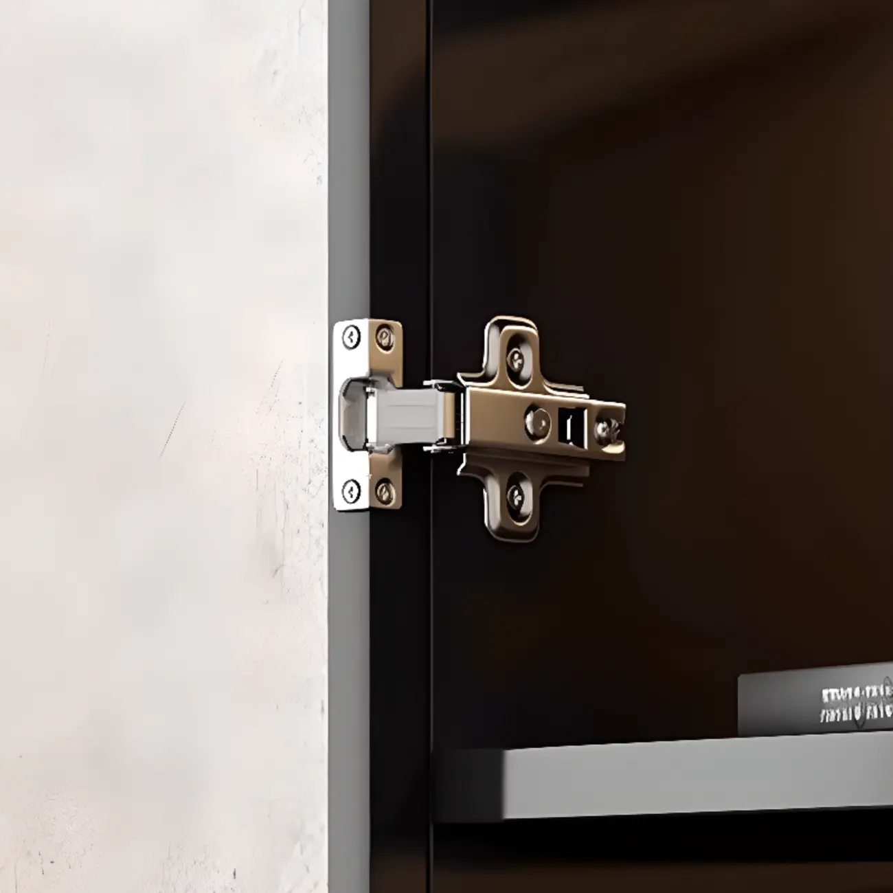 Large 3 Shelves Glass Wood Black Sideboard with LED Light