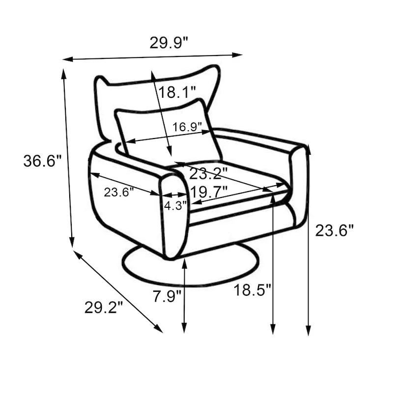 Mid-Century 360-degree Swivel Accent Chair