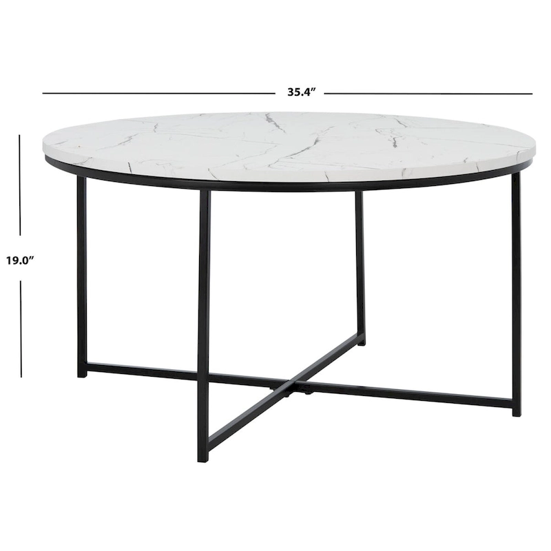 SAFAVIEH Alverda Marble Coffee Table - 35  W x 35  D x 19  H - 35Wx35Dx19H