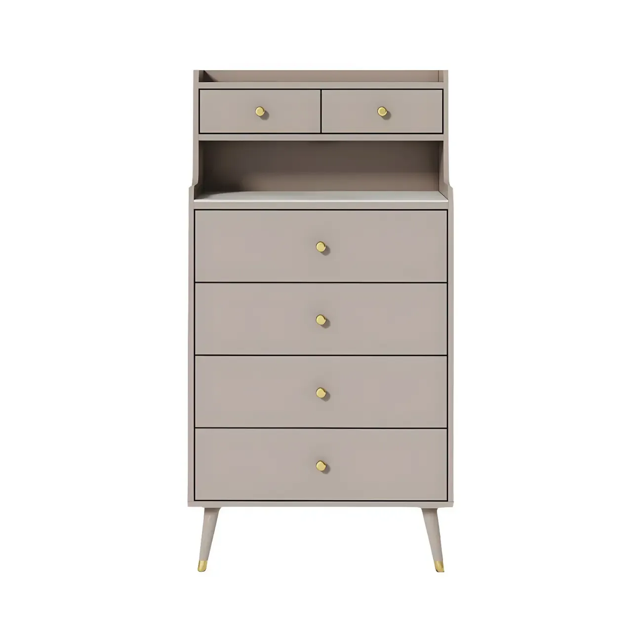 Modern Wooden Vertical Dresser with 6 Drawers