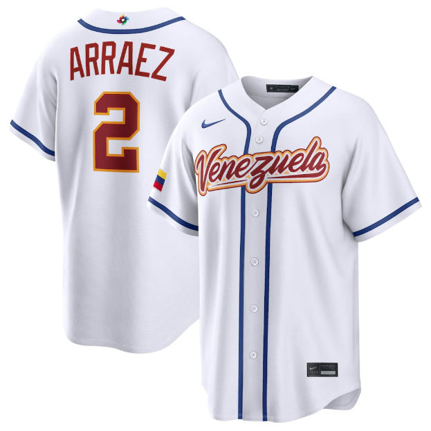 Venezuela Baseball Luis Arraez White 2026 World Baseball Classic Home Stadium Jersey