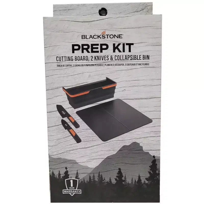 Blackstone Adventure Ready Prep Kit with Cutting Board, Knives & Collapsible Bin