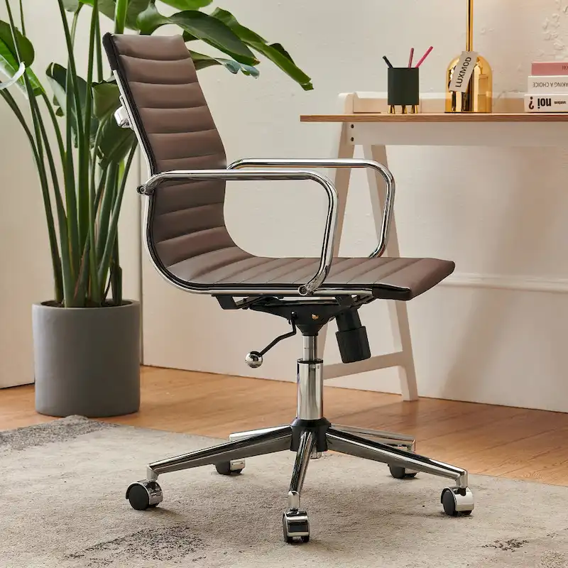 LUXMOD Ribbed Home Office Computer Chair Desk Chair