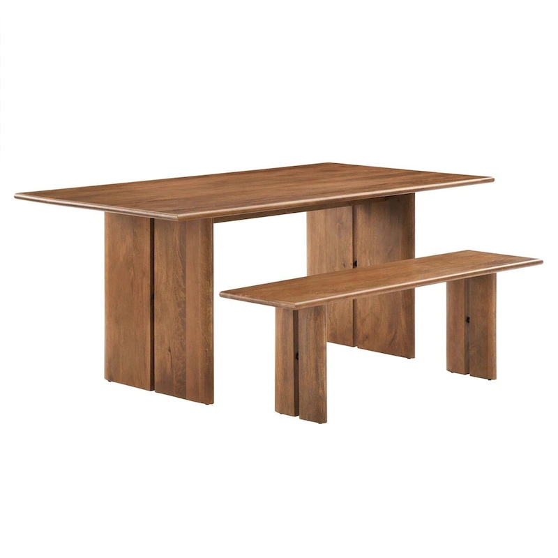 Amistad 72 Wood Dining Table and Bench Set