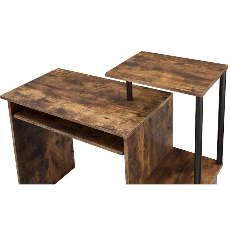 Wooden Computer Desk with Keyboard Tray