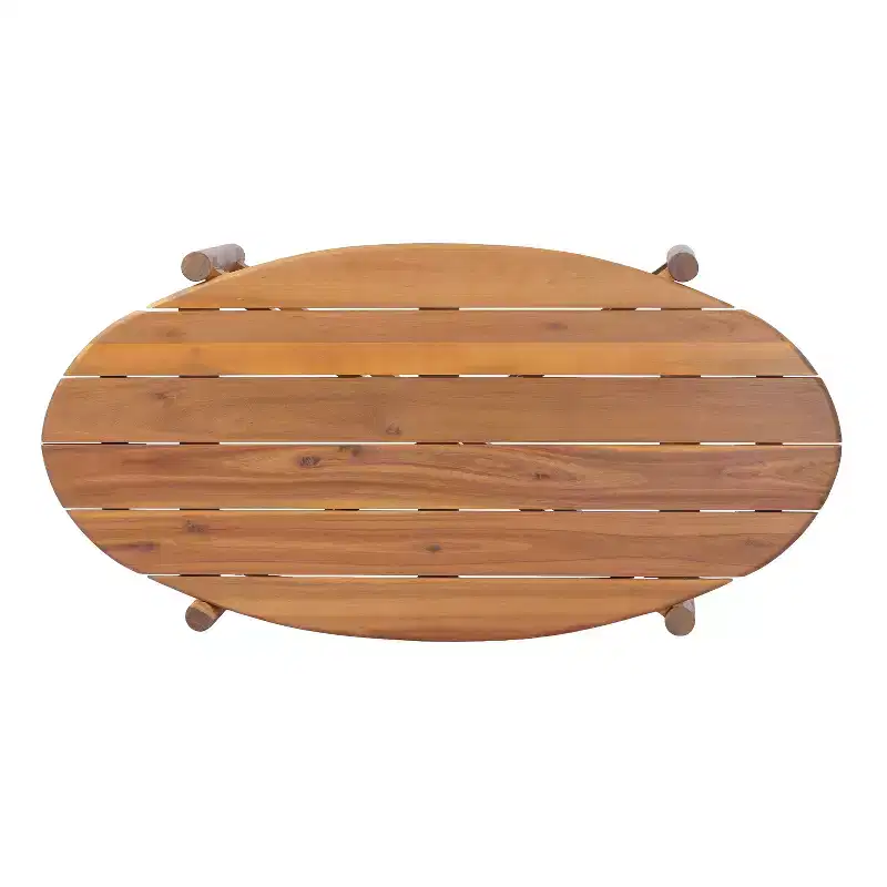 Christopher Knight Home Nada Modern Patio Acacia Coffee Table with Slatted Oval Design
