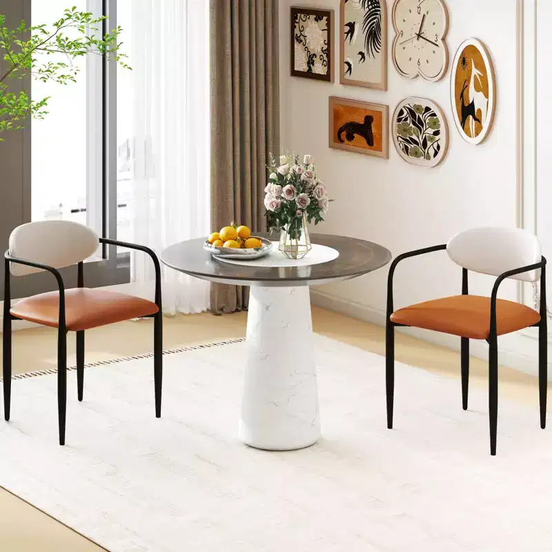 Costway Upholstered Dining Chairs Set of 2/4 with Cushioned Backrests & Seats Sturdy