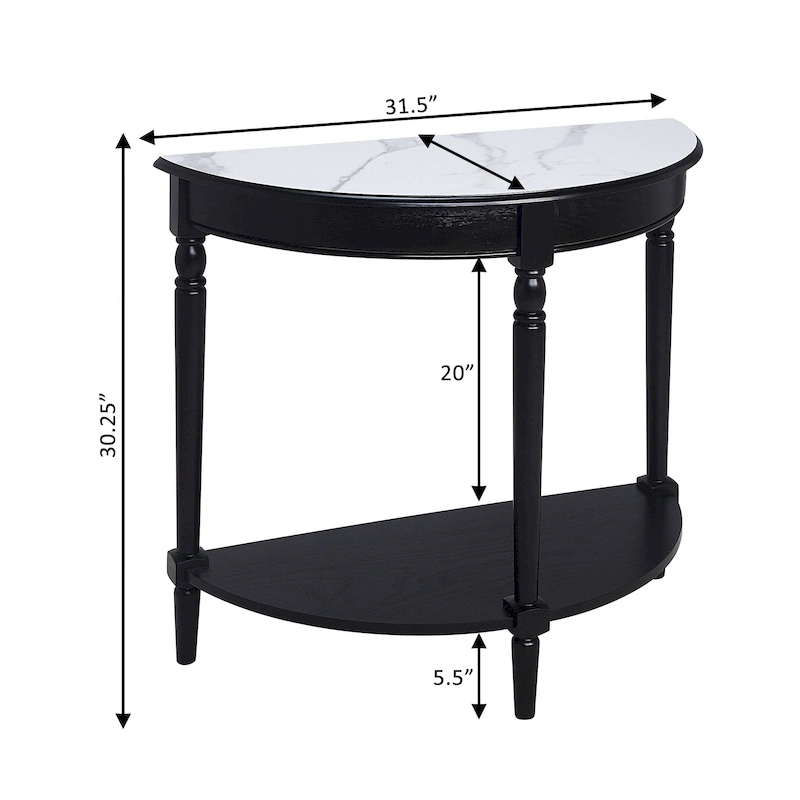 Convenience Concepts French Country Half-Round Entryway Table with Shelf