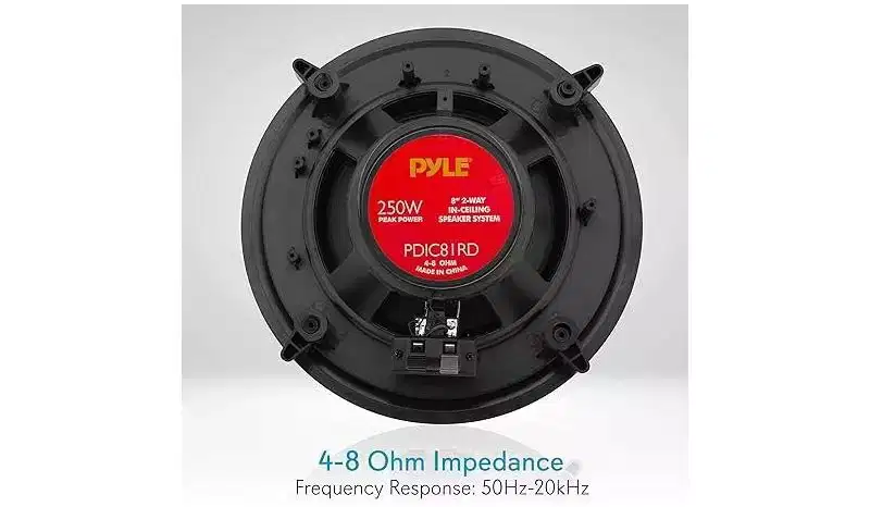 Pyle 8'' In-Wall/In-Ceiling 2-Way Stereo Speakers System PDIC81RDBK - Black