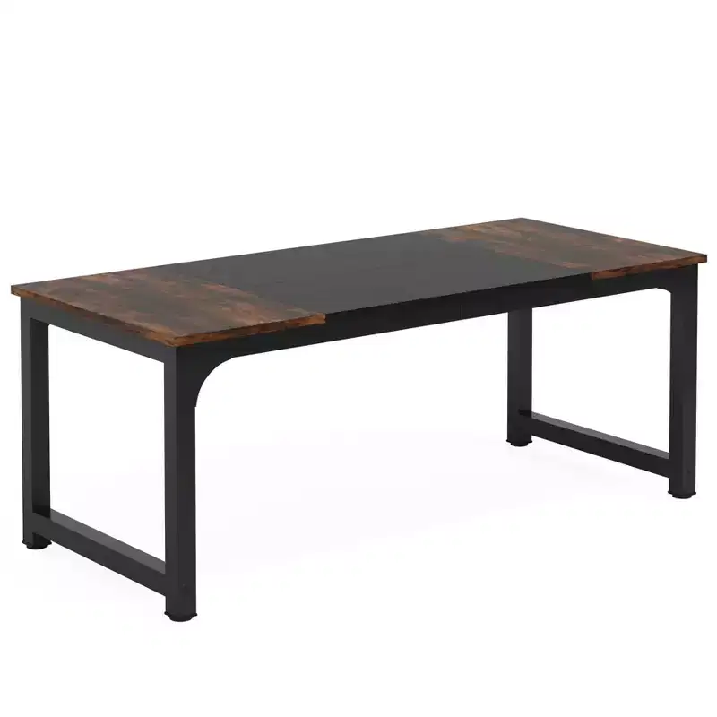 MAYEERTY 70.8 Inch Compact Conference Table, 6-Seater Office Desk with E1 Engineered Wood & 2x2 Metal Frame