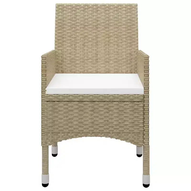 vidaXL Bistro Set Patio Table and Chair Set Poly Rattan and Tempered Glass