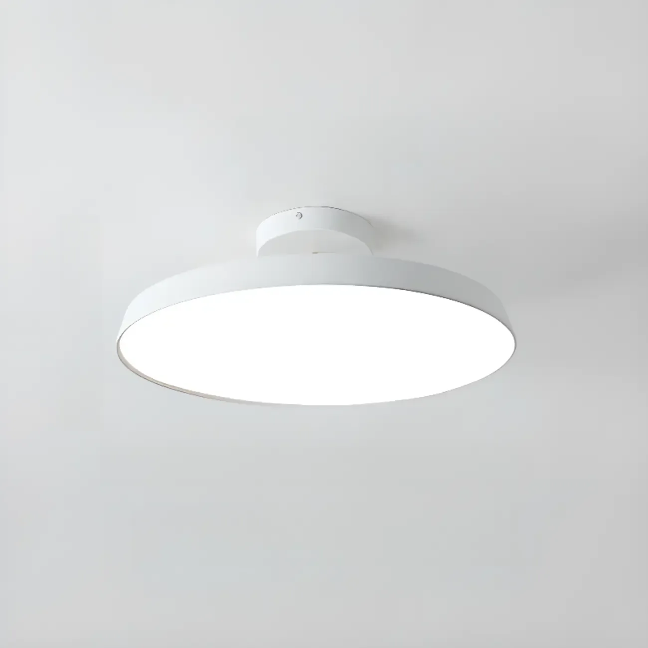 Modern Grey Round Dimmable Semi Flush LED Ceiling Light