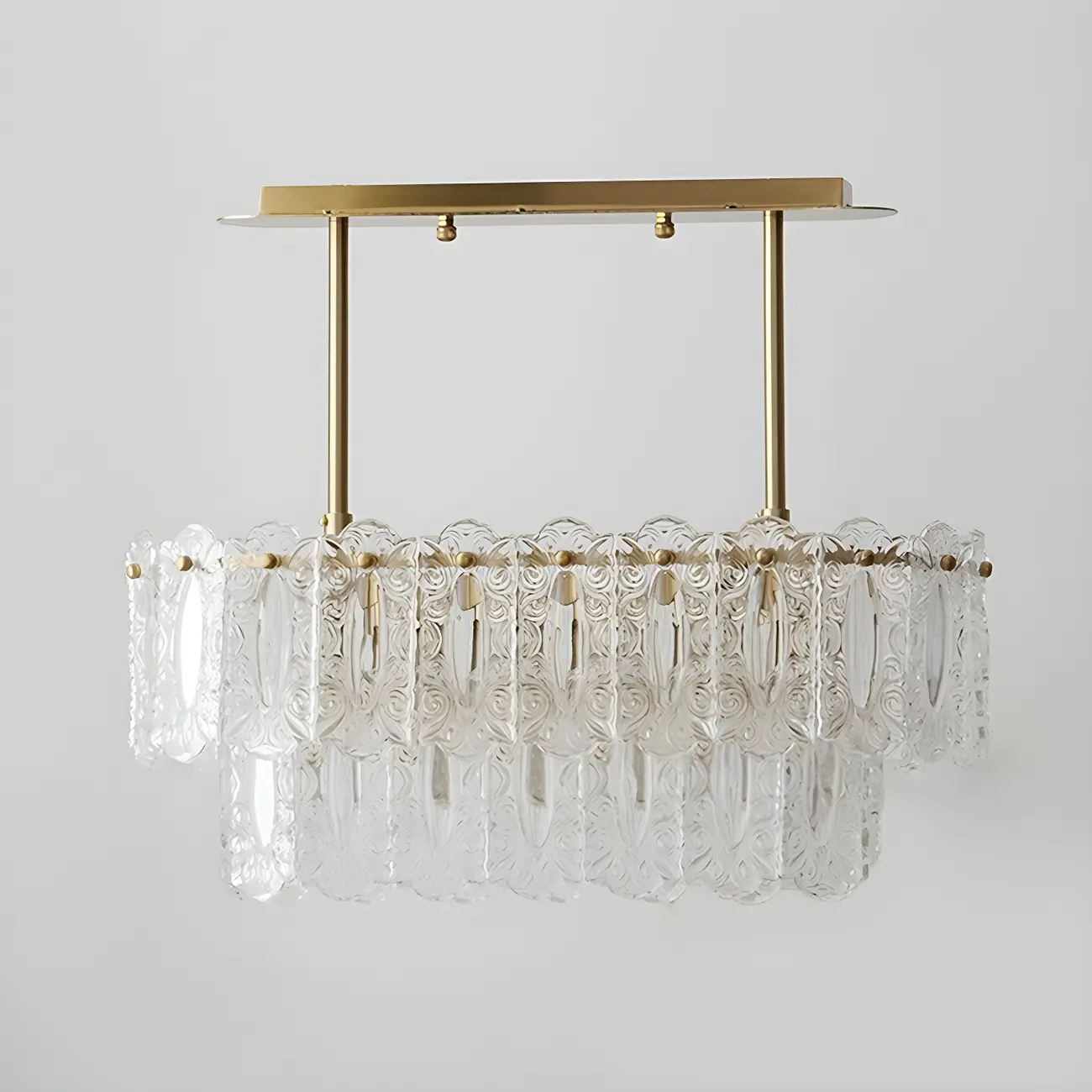 Modern Brass Glass Island Pendant Light Fixture