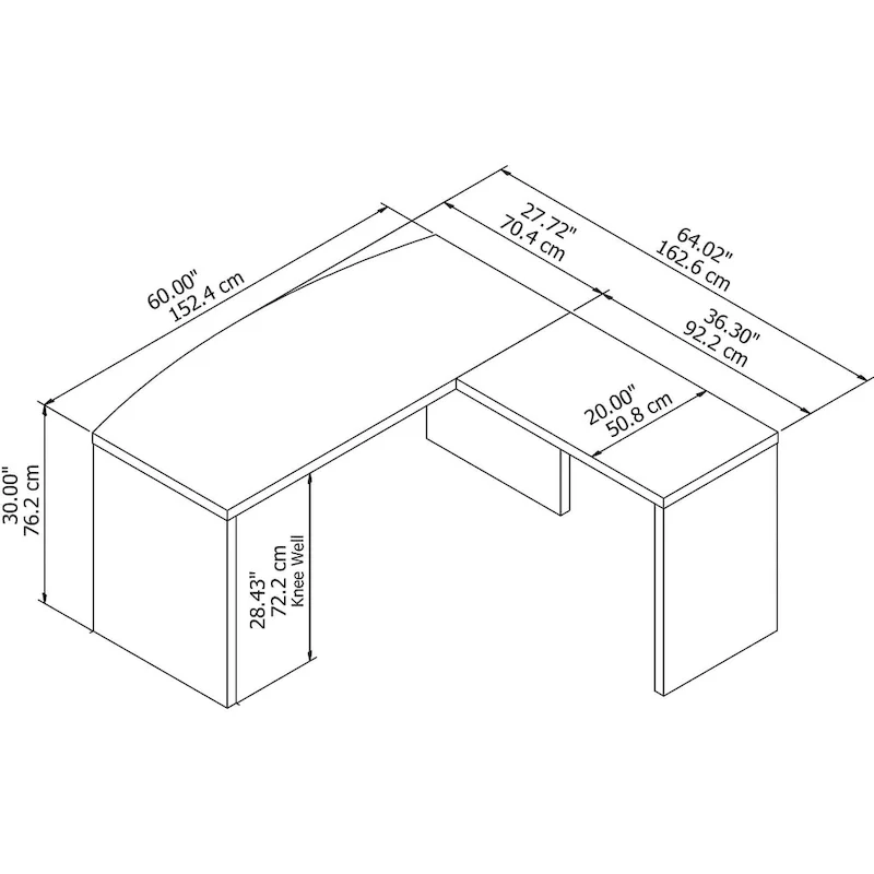 Echo L Shaped Bow Front Desk by Bush Business Furniture