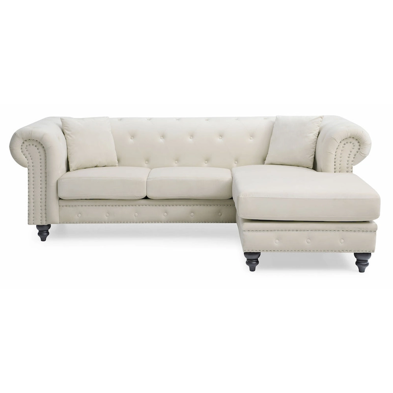 Nola Velvet Sofa with Chaise