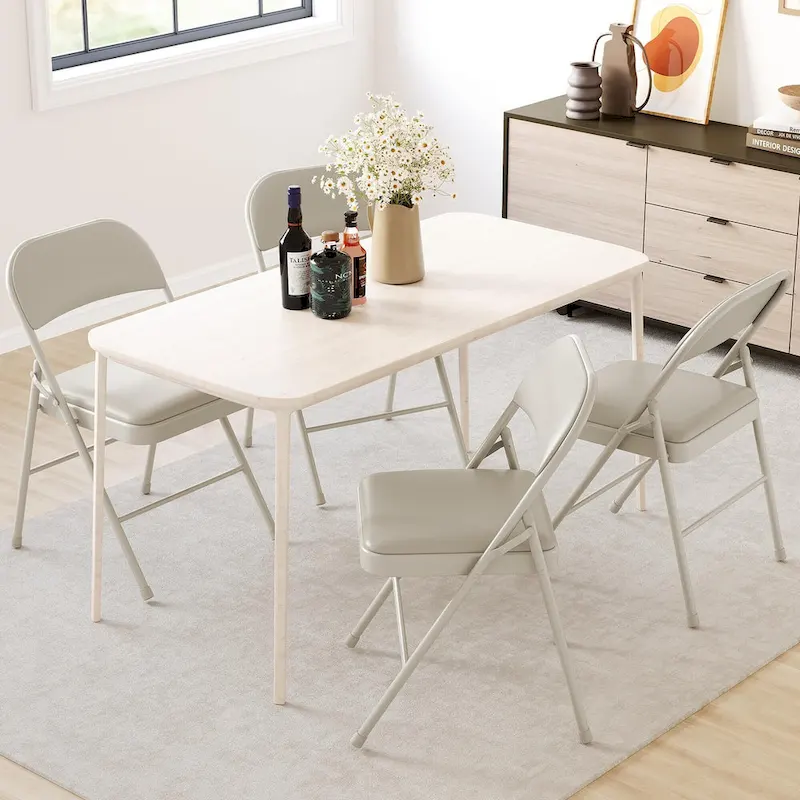 Folding Chairs 2/4 Pack With Padded Cushion and Back