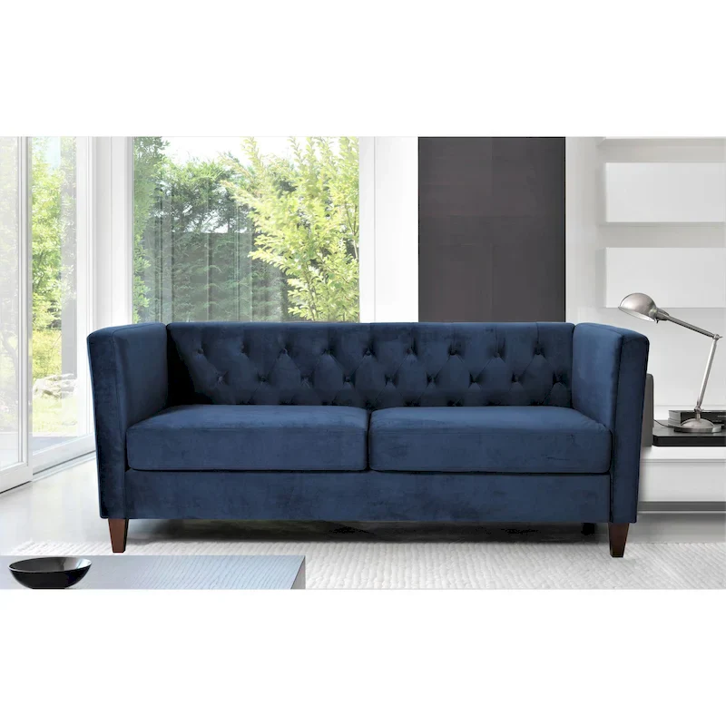 Lisette 73.3 Velvet Square Arm Sofa