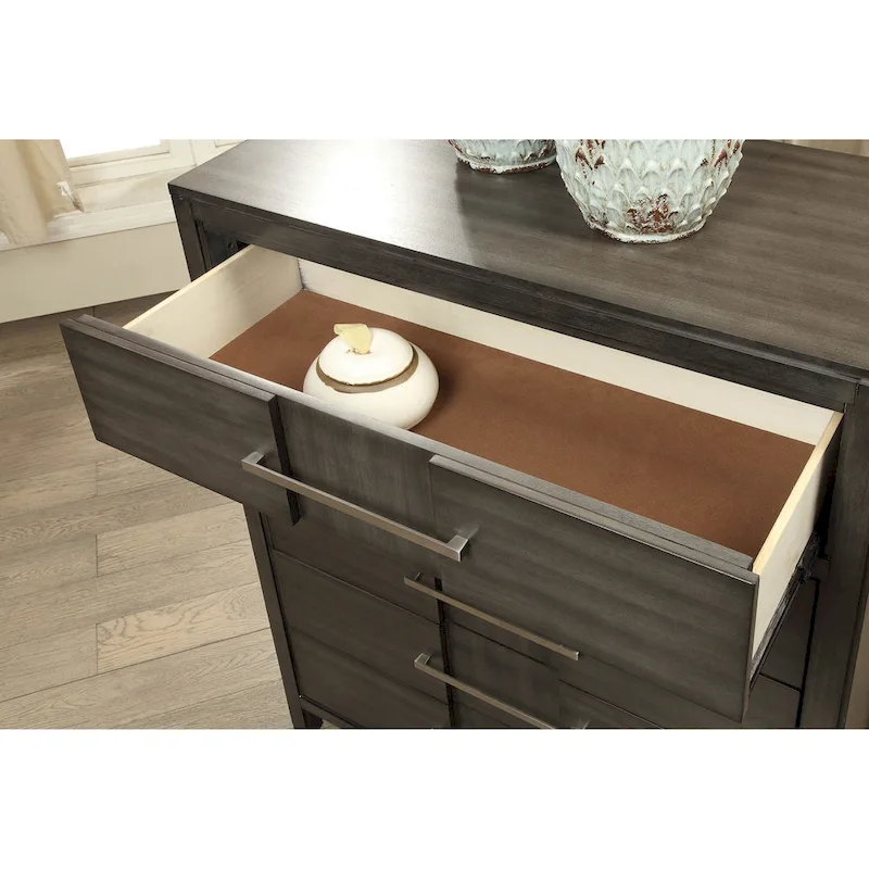 5-Drawer Chest, Transitional Style, Wood Veneer – Espresso / Grey / Light Oak / White