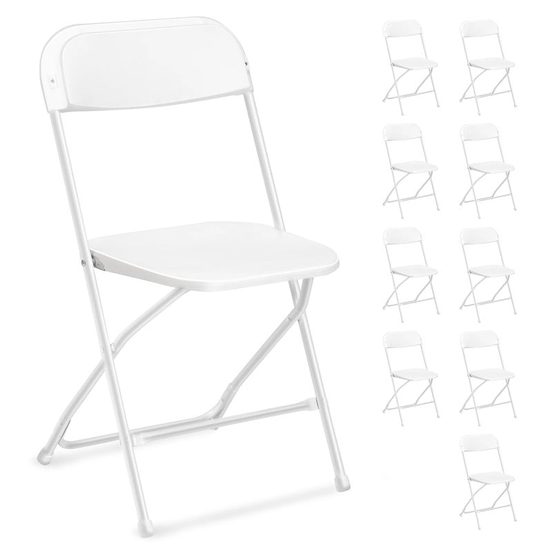 Plastic Folding Party Conversation Exhibition Dining Chair Set (Set of 10)